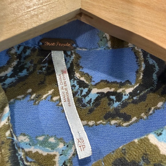 Free People Light Blue and Gold Patterned Button-Down Tunic/Mini - Picture 5 of 5